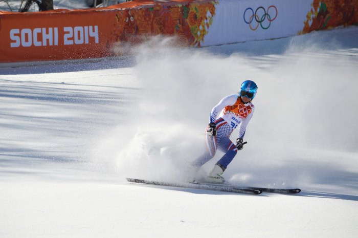 Women's downhill skiiers can travel up to 100kph